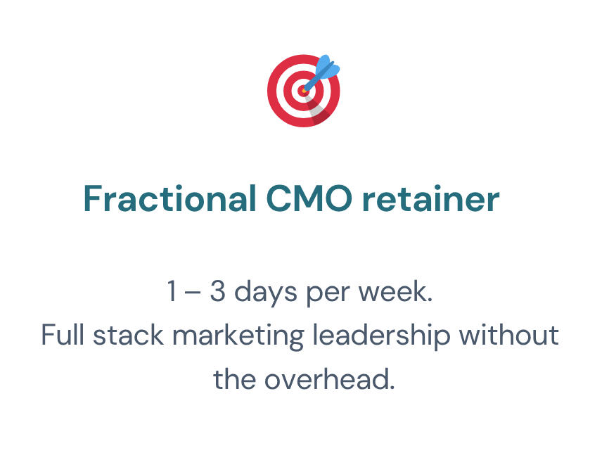 How we work together - Shivani Chetty Fractional CMO Image shows how clients and Shivani Chetty Fractional CMO work together 1. Fractional CMO retainer. 1 – 3 days per week. Full stack marketing leaders