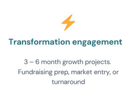 How we work together - Shivani Chetty Fractional CMO Image shows how clients can work with Shivani Chetty Fractional CMO 2. Transformation engagements. 3 – 6 month growth projects. Fundraising prep, market entry, or turnaround