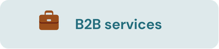 Industries i specialize in - Shivani Chetty Fractional CMO Image shows the industry i specialize in 3. B2B services